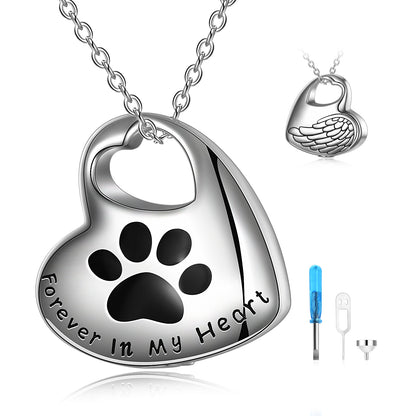 Pet Paw Necklace for Ashes Cremation Jewelry