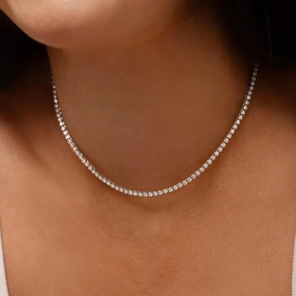 Moissanite Tennis Choker Necklace